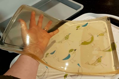 Photograph of a hand-made gel plate by Christine Gallagher