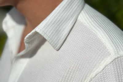 camisa texturizada blanca casual/formal