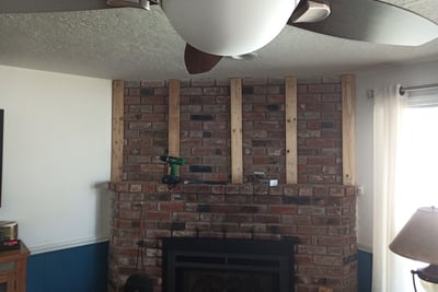 fireplace during remodel