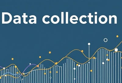 A simple visual representing data collection, graphics showing data flowing in and being processed