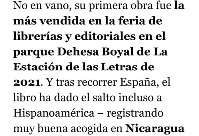 Noticia en periódico sobre libro La Llave de los Cien Cerrojos de Rocío Mármol