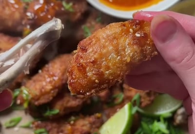 Crispy Honey Sesame Sriracha Chicken Wings (Oven-Baked)