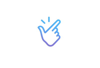 Icon of a hand snapping fingers, representing ease and simplicity of use.