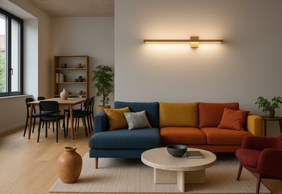 applique muro legno alluminio nero parete modern led
