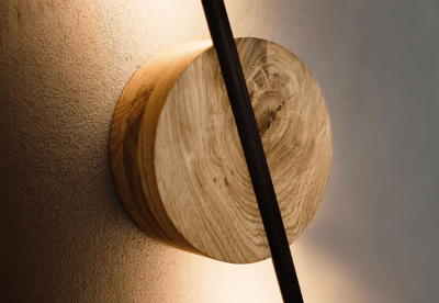 applique muro legno alluminio nero black moderna