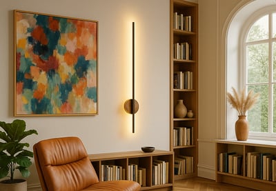 applique muro legno alluminio nero parete modern