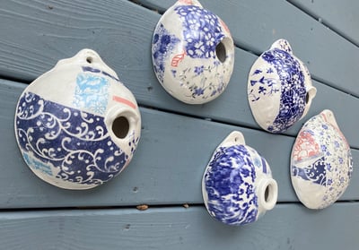 Ceramic bird houses