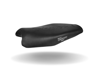 DASS - a black and white motorcycle seat cover with a black seat