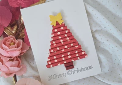 DIY Christmas card idea with straws
