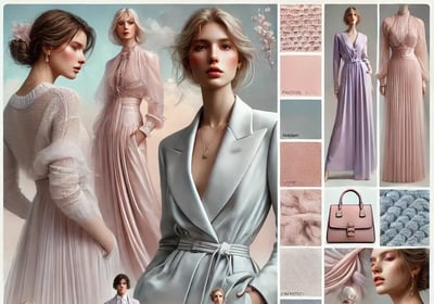 Mūsų kurtas mados tendencijų moodboard dizaino konsuktacijai