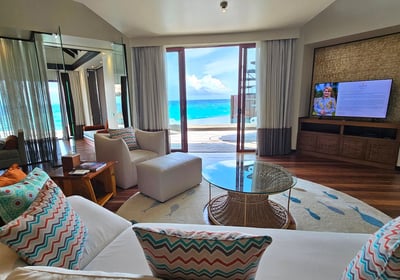 ozen reserve bolifushi overwater villa living room