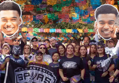 Welcome Wemby promo group Market Square San Antonio