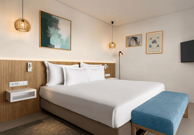Modern double room at Wyndham Residences Alvor Beach, Portugal