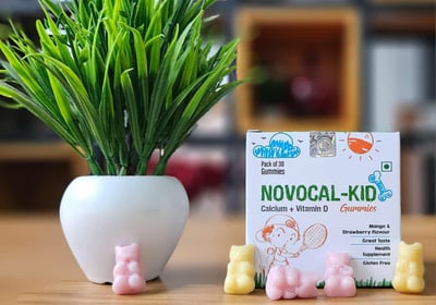 Novocal Kid Gummies – Delicious Calcium & Vitamin D3 gummies for strong bones, healthy teeth, growth