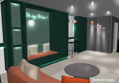 Illustration image of our appart'hotel's welcome hall.