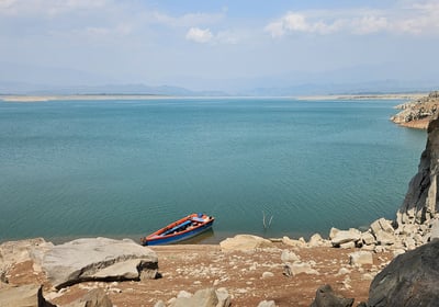 Boat used for golden Mahseer fishing in Himachal Pradesh.