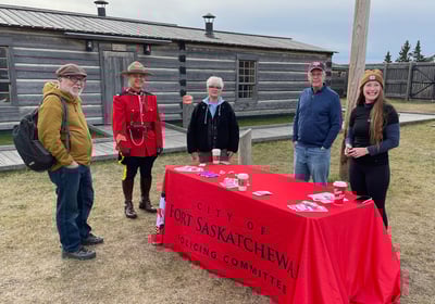 Representing Policing Committee at RCMP Precinct Event. Allan, Cassidy, and Denise