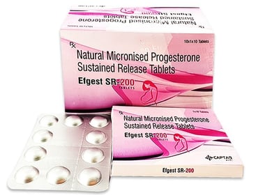 Natural micronised progesterone sustained release tablets, Efgest SR-200, helps with pregnancy.
