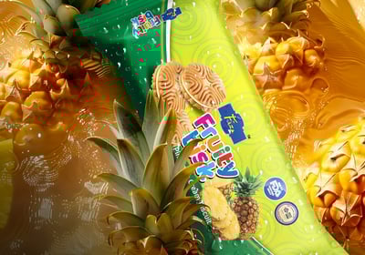 Fiza Fruity Bisk – delicious fruit-flavored cream biscuits with vibrant colors, a fun snack for kids