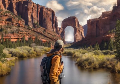 a man riding a skateboard down a street next to tall buildings