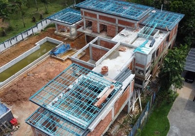 A 15,000 square foot built-up area Bangalow construction project by Shockwave Builders.