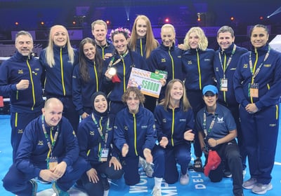 Our Head Coach - Satinder Kaur with the Australian Womens Boxing Team at the World Championships in Delhi