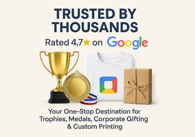 Award trophies, corporate gifts, and customized umbrellas by LK Creations, rated 4.7★