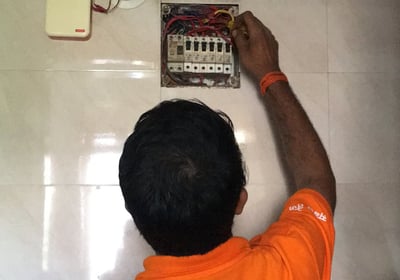 Electrician working on wiring in Jodhpur