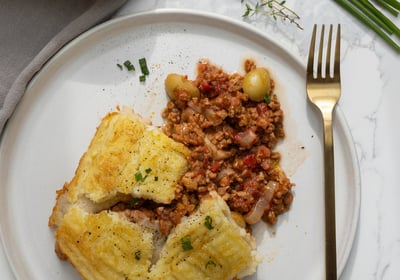 pastel de papa vegano