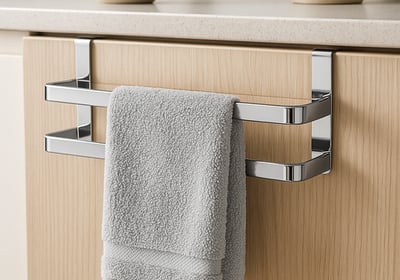 custom over cabinet door towel rack for kitchen storage solution from Chinese supplier