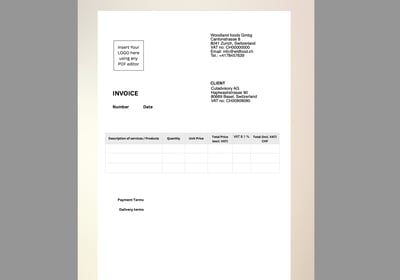 Invoice template English Editable pdf