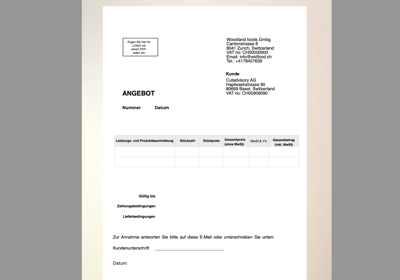 Offer template German Editable pdf