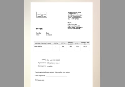Offer Template (English) - Editable Minimal PDF