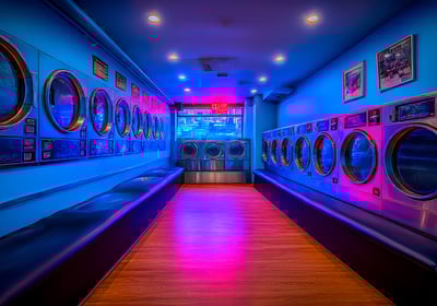 a futureistic laundromat in downtown seattle