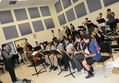 Maestro Bobby Ramirez leading the Big Band orchestra jazz education