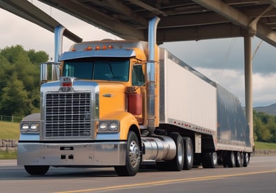 Several large black and yellow logistics trailers are parked in a lot under a clear blue sky. The trailers have bold patterns and the words 'Bros Log' displayed prominently on their sides. A small staircase is next to one of the trailers.