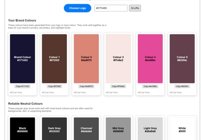 Brand Colour Palette From Logo Tool