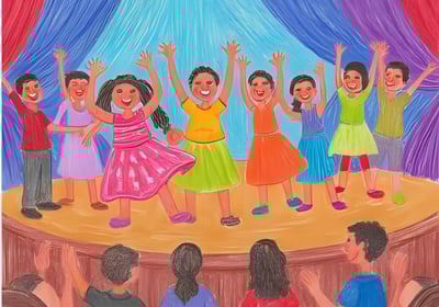 children performing on stage