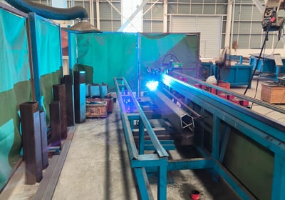 Automated welding for truck mounted knuckle boom crane