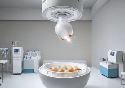 A woman lies in a hospital bed smiling joyfully while holding a newborn baby wrapped in a blanket. The setting appears to be a hospital room, indicated by her hospital gown and the IV line visible on her hand.