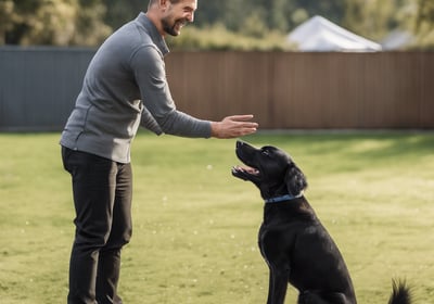 black and white short coated dog