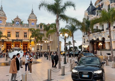 a nice car in front of Monte Carlo's Place du Casino