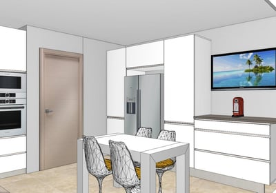 render cocina proyecto remodelacion