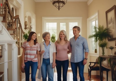 An elderly hand transfers pills from a weekly pill organizer into another hand. The organizer is color-coded and labeled with days of the week. Prescription medication bottles are lined up beside the organizer. The lighting is warm and soft, creating a cozy atmosphere.