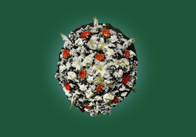 Imagem de coroa de flores B luxo laranja do grupo maya do serviço funerário de são paulo