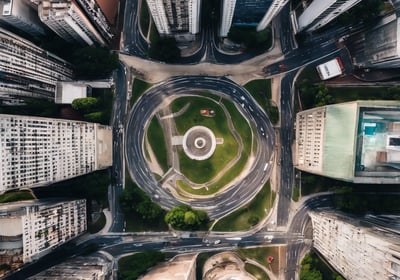 a tree with purple flowers in the foreground and a blue sky in the background