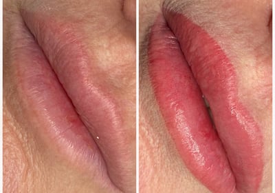 Trucco semipermanente labbra a Bologna. Prima e dopo.