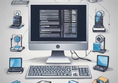 The image captures the interior of a computer case, highlighted by faint lighting. Visible components include cooling fans, multiple memory sticks, and various cables neatly organized. The lighting emphasizes the sleek and organized build of the computer hardware.