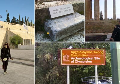 Foto da autora em tour por Atenas.