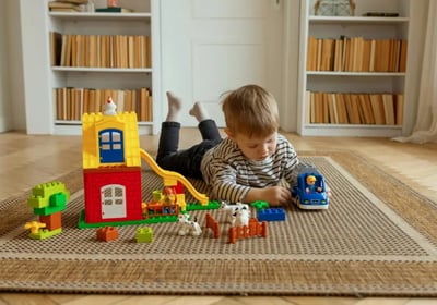 enfant qui joue au jeu de construction
